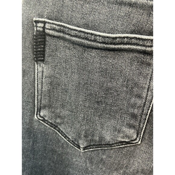 Paige Cindy High Rise Straight Ankle Jeans Womens 26 Ash Black Raw Hem Retro - Picture 8 of 12